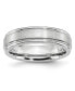 ფოტო #1 პროდუქტის Cobalt Satin and Polished Ridged Edge Wedding Band Ring