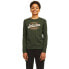 JACK & JONES Logo long sleeve T-shirt Kombu Green / Print White + Marmelade, 12 лет - фото #1