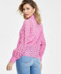 ფოტო #2 პროდუქტის Women's Cotton Tie-Neck Eyelet Blouse, Created for Macy's