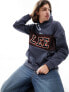 Фото #1 товара Lee varsity logo chest panel oversized hoodie in dusty navy