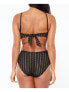 BAR III 285210 Women's Black Crochet High Neck Monokini Swimsuit, Size Medium