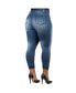 Фото #2 товара Women's Plus Size Curvy Fit Stretch Denim Cropped Ankle Jeans