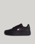 Tommy Jeans Leather Basketball Trainers in Black