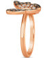 ფოტო #6 პროდუქტის Ombré Diamond (5/8 ct. t.w.) & Vanilla Diamond (1/10 ct. t.w.) Butterfly Ring in 14k Rose Gold
