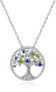 Silver necklace with glittering zircons Tree of Life AGS1232 / 47