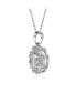 ფოტო #2 პროდუქტის Sterling Silver White Gold Plated with Cubic Zirconia Round Ball Pendant