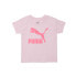 Puma Cotton Jersey Shoulder Easy Fit T-Shirt Toddler Girls Pink Athletic Casual