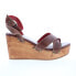 Фото #1 товара Bed Stu Grettell F376013 Womens Brown Leather Slip On Wedges Sandals Shoes