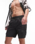 Topman skinny cargo swim shorts in black