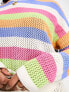 Фото #2 товара Hollister striped crochet jumper in multi