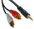 Фото #1 товара Lindy 1m Premium Phono To 3.5mm Cable, 3.5mm, Male, 2 x RCA, Male, 1 m, Black