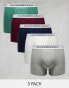 Фото #1 товара Polo Ralph Lauren 5 pack boxers with logo waistband in black white green burgundy grey