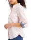 Фото #3 товара Women's Cotton Roll-Tab Button-Up Shirt