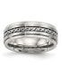 Фото #2 товара Stainless Steel Brushed and Polished Braided 7mm Band Ring