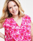 Фото #3 товара Plus Size Floral-Print Side-Tie Top, Created for Macy's