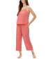 Women's 2-Pc. Sleeveless Camisole Pajamas Set