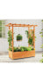 Фото #2 товара Raised Garden Bed with Trellis or Climbing Plant and Pot Hanging-Natural