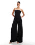 Extro & Vert Tall corset top with black bra detail in black & white co-ord