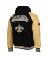 Фото #4 товара Men's Black New Orleans Saints Defender Raglan Full-Zip Hoodie Varsity Jacket