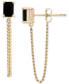 ფოტო #1 პროდუქტის Onyx Chain Drop Earrings in 14k Gold-Plated Sterling Silver