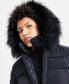 Women's Chalet Faux-Fur-Trim Hooded Belted Puffer Coat