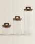 Фото #1 товара Borosilicate glass and wood storage jar