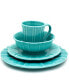 Chloe 16 Piece Turquoise Dinnerware Set