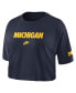 ფოტო #2 პროდუქტის Women's Navy Michigan Wolverines Wordmark Cropped T-shirt