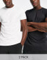 ASOS 4505 Icon training t-shirt 2 pack with quick dry in black and white