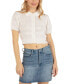 ფოტო #1 პროდუქტის Juniors' Sky Cropped Button-Front Cardigan