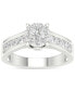 ფოტო #4 პროდუქტის Diamond Cluster Channel-Set Engagement Ring (3/4 ct. t.w.) in 14k White Gold