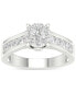 Фото #4 товара Diamond Cluster Channel-Set Engagement Ring (3/4 ct. t.w.) in 14k White Gold