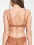 ASOS DESIGN mix and match v underwired bikini top in rust glitter