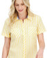 ფოტო #3 პროდუქტის Women's Seaport Striped Button-Down Camp Shirt