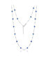 Sterling Silver Bezel-Set CZ & Bead Station Necklace (White, Green, Blue, Or Red) 24 - фото #1