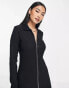 Urban Revivo zip front midi dress in black