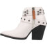 Dingo Born To Run Pointed Toe Cowboy Booties Womens White Casual Boots DI242-WHT