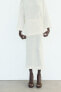 Фото #4 товара Однотонная трикотажная юбка миди из смесового льна ZARA