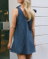 ფოტო #4 პროდუქტის Women's Navy Pinstripe Sleeveless Tie-Shoulder Mini Beach Dress