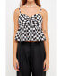 Фото #1 товара Women's Knotted Checker Print Top