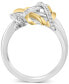 EFFY® Diamond Contrasting Intertwined Crisscross Ring (1/4 ct. t.w.) in Sterling Silver & 14k Gold-Plate