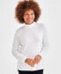 ფოტო #1 პროდუქტის Petite Mock-Neck Cotton Long-Sleeve T-Shirt, Created for Macy's