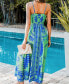 ფოტო #1 პროდუქტის Women's Tropical Plunging Sleeveless Maxi Beach Dress