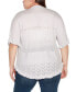 ფოტო #2 პროდუქტის Black Label Plus Size Ruffled Shirttail Hem Cardigan Sweater