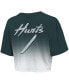 Фото #4 товара Women's Threads Jalen Hurts Green, White Philadelphia Eagles Drip-Dye Player Name and Number Tri-Blend Crop T-shirt