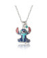 Stitch Silver Plated Enamel & Blue Crystal Sitting Stitch Pendant