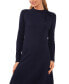 Фото #3 товара Women's Mock Neck Long Sleeve Sweater Bow Tie Neck Dress