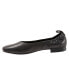 Trotters Gia T2252-001 Womens Black Wide Leather Slip On Ballet Flats Shoes