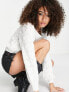 Фото #3 товара Only crew neck pointelle jumper in white