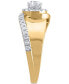 ფოტო #3 პროდუქტის Diamond Halo Engagement Ring (3/4 ct. t.w.) in 14k Two-Tone Gold